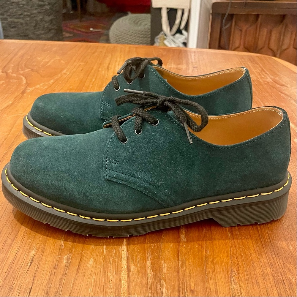 Dr. Martens Green Suede Boots